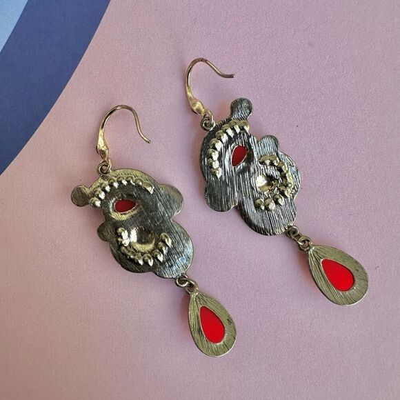 Colorful drop statement earrings - Picture 6 of 10